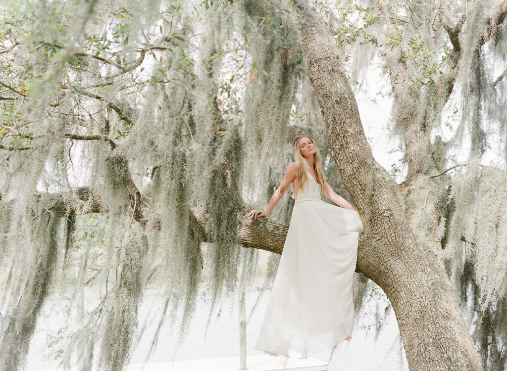 Truvelle’s “Jordan” gown from Bridal House of Charleston. Sara Gabriel’s “Maxine” sash from Maddison Row