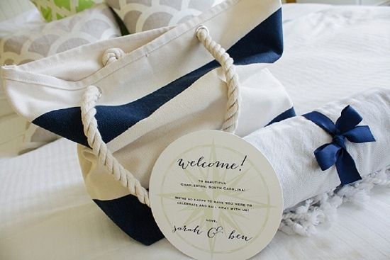 Welcome bag by A Signature Welcome. Stationery by The Silver Starfish. Shoot design by Scarlet Plan &amp; Design. Image by The Click Chick Photography.