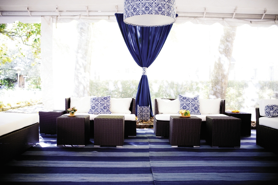 TAKE A BREATHER: Two tents from Snyder Event Rentals and Staffing, one located on either side of the dance floor, housed comfy lounges where guests could relax.