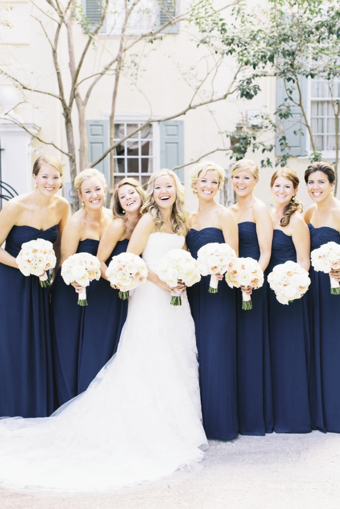 Kelly’s bridesmaids’ gowns were by Monique Lhuillier (available in Charleston through Bella Bridesmaids).