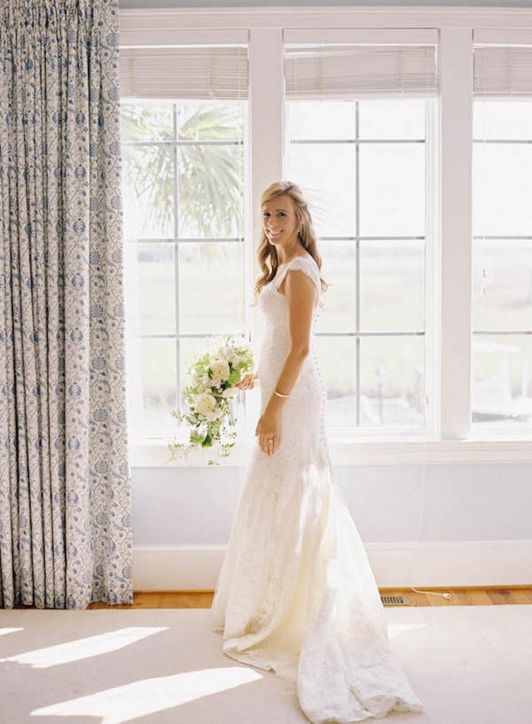 Bride&#039;s gown by Monique Lhuillier (available locally at Maddison Row). Florals by Blossoms Events. Hair by Stuart Laurence Salon. Makeup by Kelly Martuscello. Photograph by Tec Petaja.