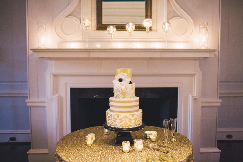 Cake by Wedding Cakes by Jim Smeal. Linens from Nüage Designs. Wedding design and coordination by Mingle. Photograph by Hyer Images.