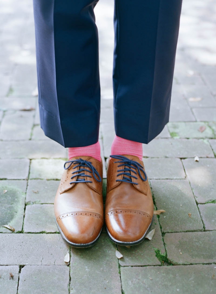 Socks by Charles Tyrwhitt. Suit from My.Suit. Shoes by Cole Haan. Photograph by Elizabeth Messina.