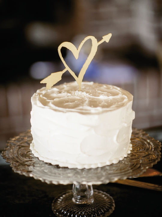 Cake by WildFlour Pastry. Cake topper from BHLDN. Image by Brandon Lata Photography.