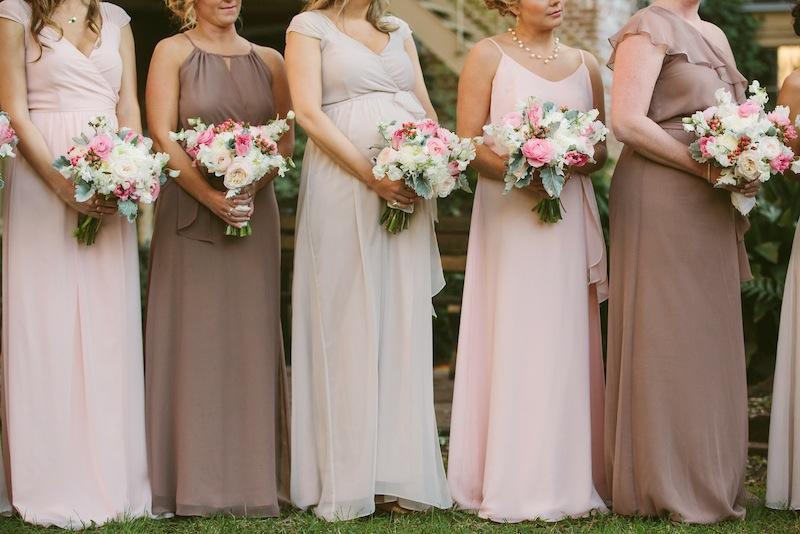 Bridesmaid dresses by Joanna August from Bella Bridesmaids. Bouquets by Branch Design Studio. Image by Juliet Elizabeth Photography.