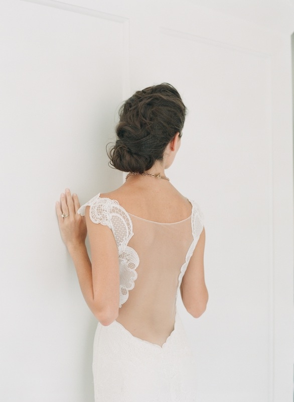Watters’ gown with illusion neckline and back with baroque lace from Jean’s Bridal. Image by Corbin Gurkin.