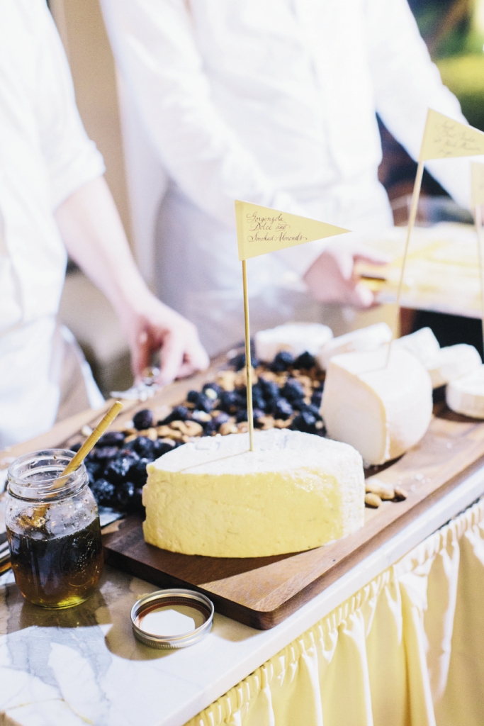 Guests snacked from a classic cheese board, part of Tristan Events’ elaborate offerings.