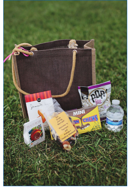 SOUTHERN HOSPITALITY: Out-of-town guests were welcomed by a tote bag full of treats.