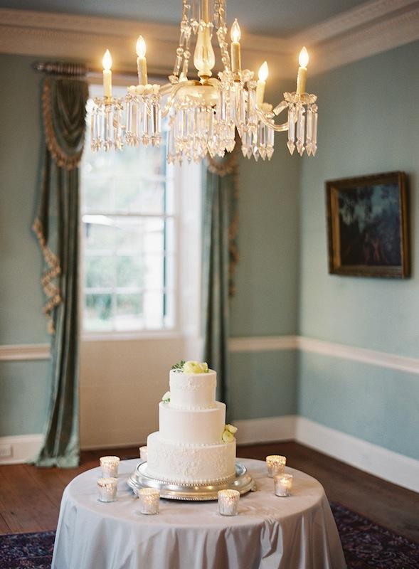 Cake by Fish Restaurant. Linens from La Tavola. Image by Virgil Bunao Photography at Lowndes Grove Plantation.