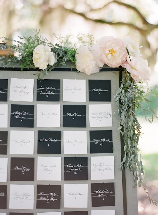 Butler cards by Laura Hooper Calligraphy. Wedding design by Karson Butler Events. Florals by Charleston Stems. Image by KT Merry Photography at Middleton Place.