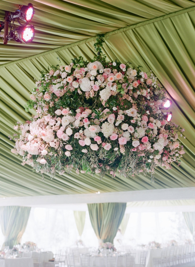 Photograph by Corbin Gurkin. Design by Easton Events. Draping and florals by Blossoms Events. Lighting by Technical Event Company.