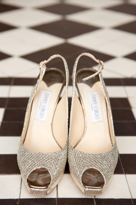 Bride’s shoes by Jimmy Choo. Image by Reese Moore Weddings.