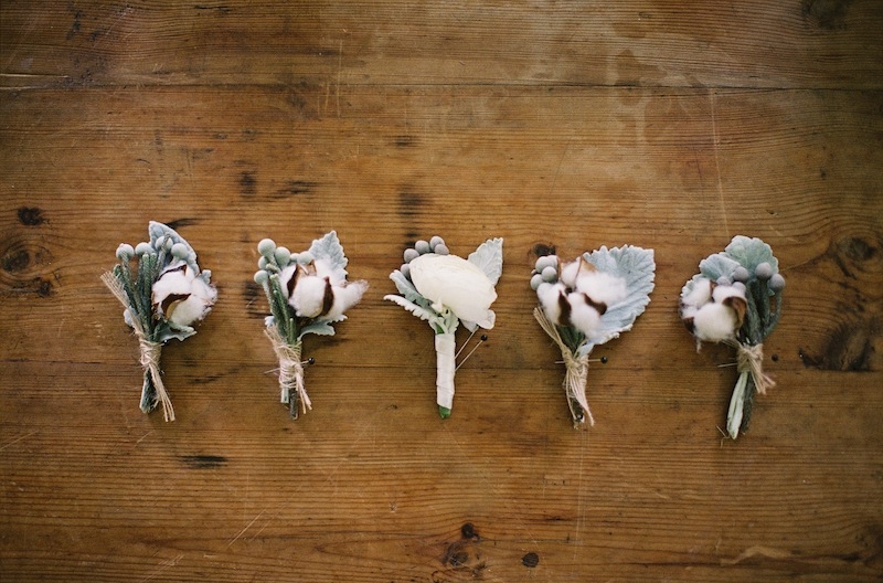 Boutonnieres by EM Creative Floral. Image by Ashley Seawell Photography.