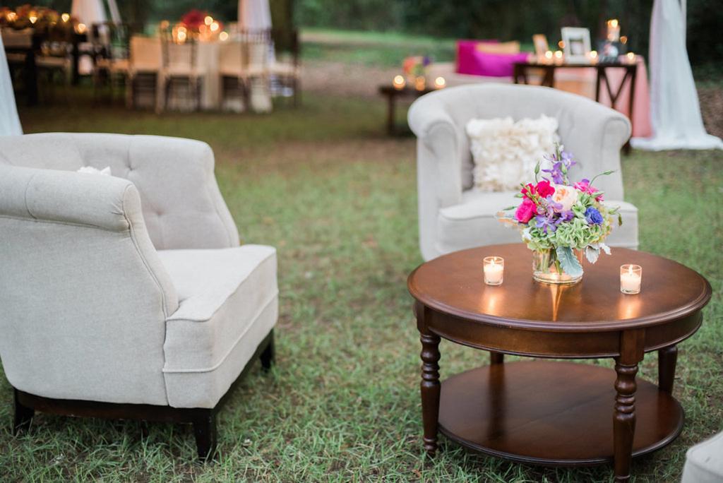 Lounge furniture from Engaging Events. Photograph by Marni Rothschild Pictures at the Legare Waring House.