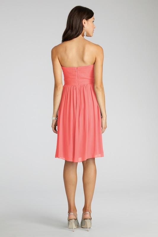Donna Morgan&#039;s &quot;Morgan&quot; in Coral. Available in Charleston through Bella Bridesmaids.