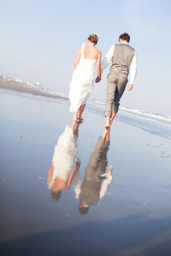 STEP BY STEP: The couple walk Folly Beach every night with their dogs; it’s such a fixture, Josh proposed there.