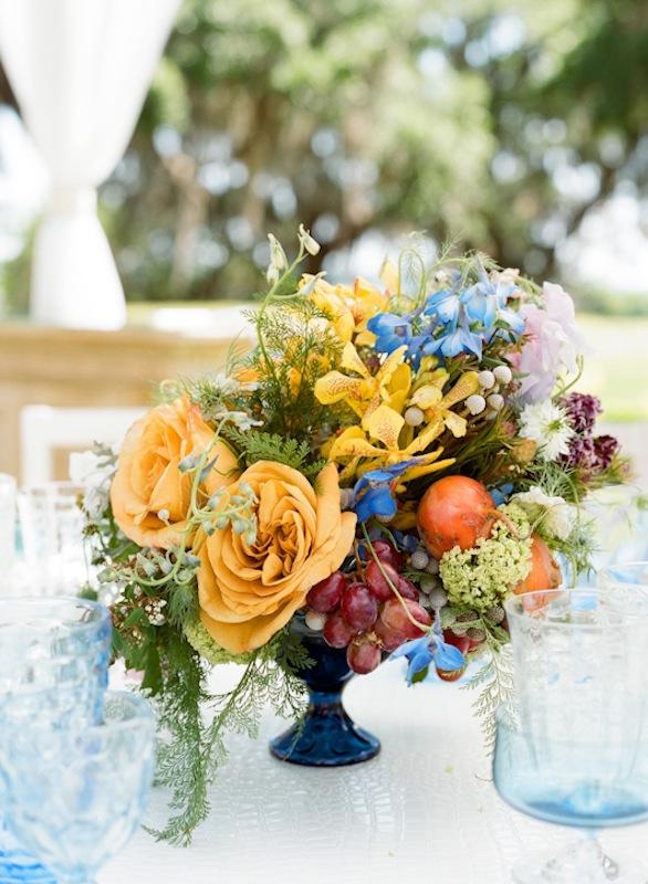 Florals by Out of the Garden. Crystal from Polished. Photograph by Marni Rothschild Pictures.
