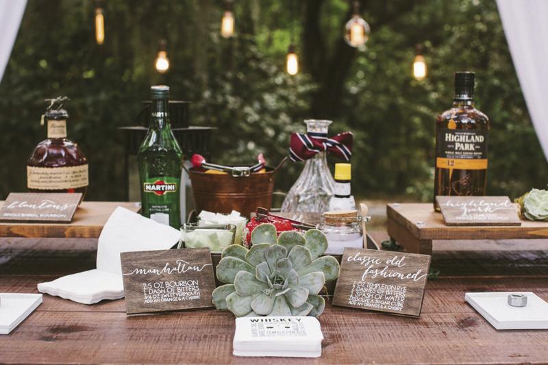 Wedding design and signage by Paper and Pine Co. Bar service by Café Catering. Photograph by Juliet Elizabeth.
