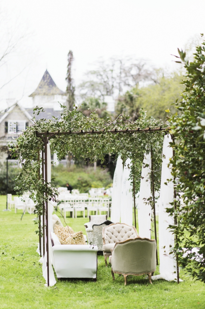 Wedding design and rentals by Ooh! Events. Greens by Out of the Garden. Image by Clay Austin Photography at Magnolia Plantation &amp; Gardens.