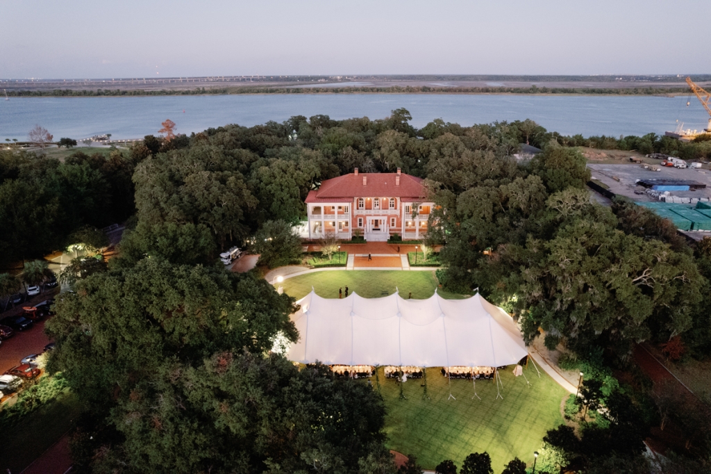 The bride and groom danced the night away, right into an after-party at the Admiral’s House, where they stayed for the evening, along with “a few others who didn’t make it home that night,” Cate laughs.