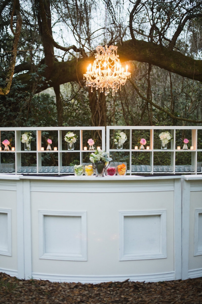 Bar service by Squeeze OnSite. Rentals by Ooh! Events. Image by Clay Austin Photography at Magnolia Plantation &amp; Gardens.