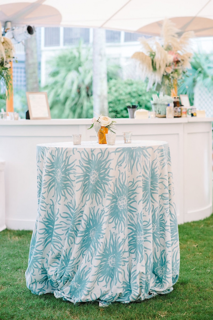 Linens from La Tavola. Wedding design by Sweetgrass Social. Image by Aaron and Jillian Photography.