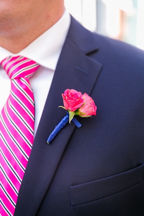 Groom’s tie by Ralph Lauren. Boutonniere by A Charleston Bride. Groom’s suit by Calvin Klein. Image by Dana Cubbage Weddings.