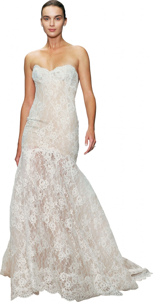 {Timeless Trend} Scalloped Lace Hemline; gown: “Farren” by Monique Lhuillier; Maddison Row