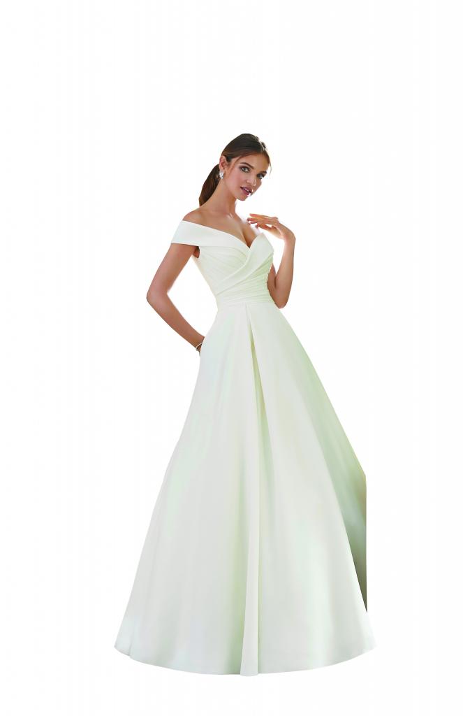 Best for Ballrooms: Morilee by Madeline Gardner’s “Providence.” Why It Works: “An elegant and timeless silhouette pairs nicely with a ballroom venue.” —Blake Devereux, Jean’s Bridal