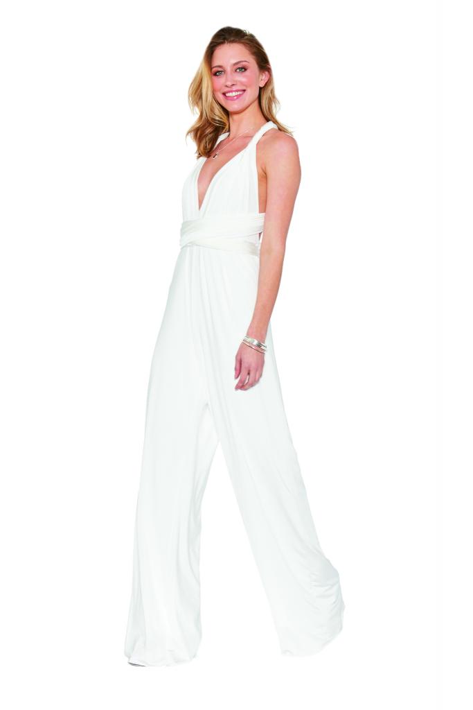 Best for Eloping: TwoBirds’ convertible jumpsuit. Why It Works: “It’s easy to wear, and comes in their classic jersey fabric or velvet.” —Lissie Summer, Bella Bridesmaids