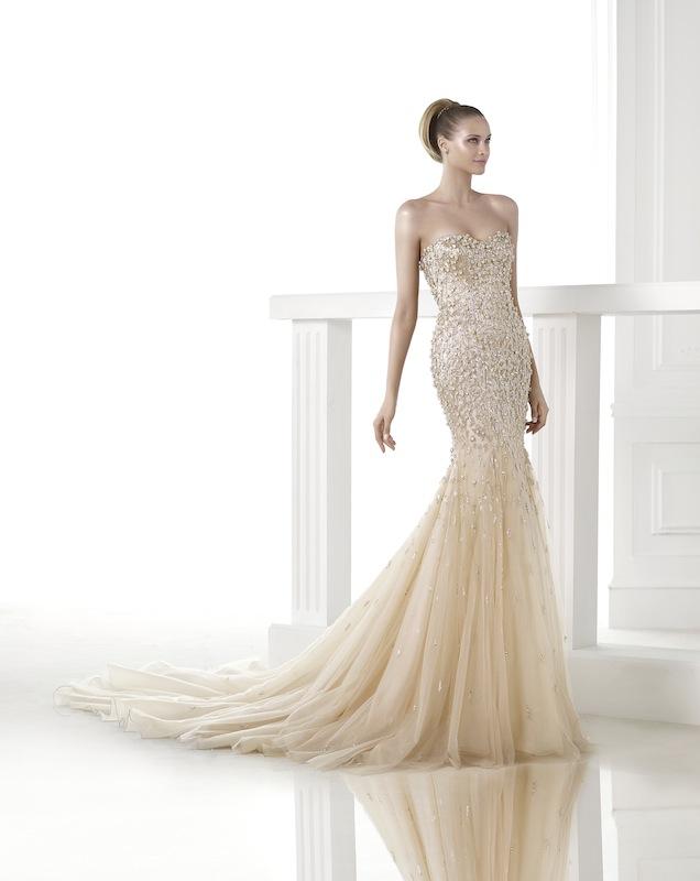 Pronovias&#039; &quot;Clody.&quot; Available in Charleston through Gown Boutique of Charleston.
