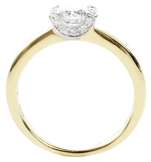 ROCK THE CRADLE: 18K yellow gold ring with .23 ct. center diamond and accent diamonds (.04 total ct.) Roberto Coin, $2,760