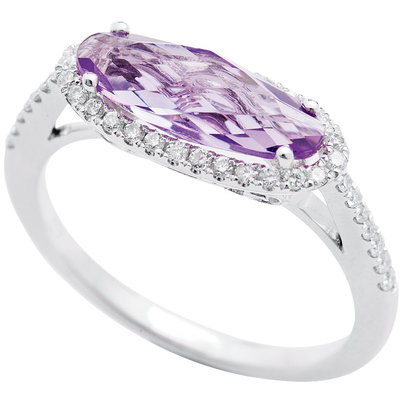 14K white gold ring with 1.3 ct. amethyst center and accent diamonds (.25 cts.) from Kiawah Fine Jewelry (price upon request)