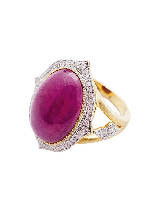 Jude Frances’ ruby and diamond ring from Croghan’s Jewel Box