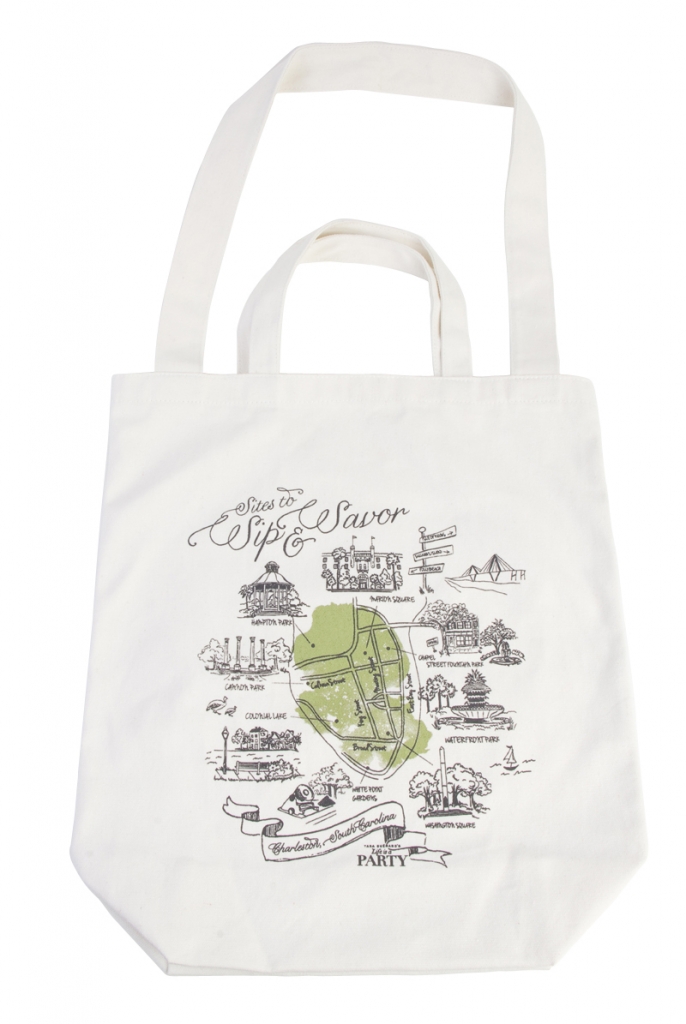 CHARLESTON’S FINEST: Tara Guérard’s Life is a Party “Sites to Sip &amp; Savor” tote from Lettered Olive