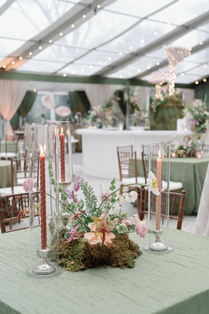 A second giant mushroom installation was a centerpiece of the bar.