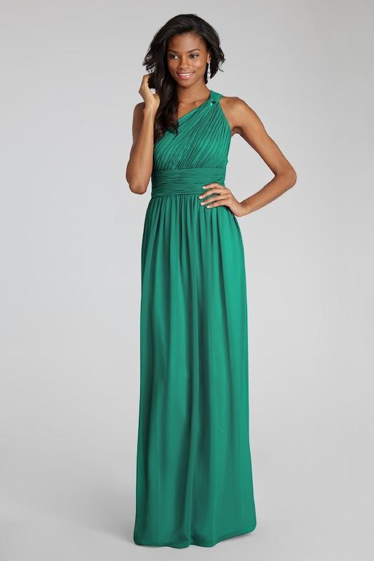 Donna Morgan&#039;s &quot;Rachel&quot; in Emerald. Available in Charleston through Bella Bridesmaids.