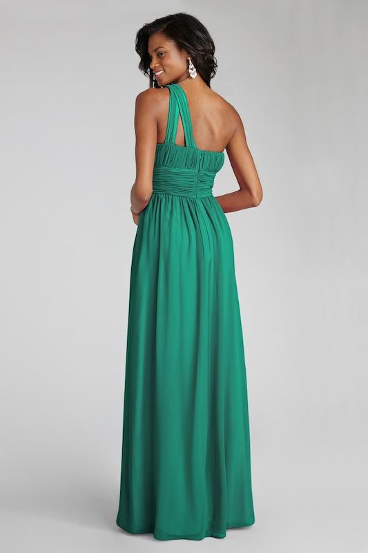 Donna Morgan&#039;s &quot;Rachel&quot; in Emerald. Available in Charleston through Bella Bridesmaids.