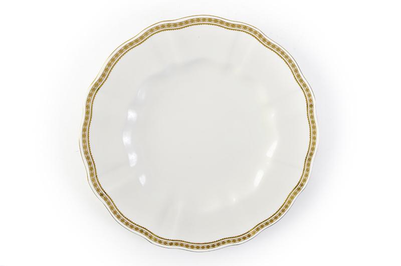 Royal Crown Derby’s “Carlton Gold” Dinner Plate. Subtle sophistication is the name of the game with with this pattern that ups the elegant factor on any table. Vieuxtemps, $105 (10-inch plate)