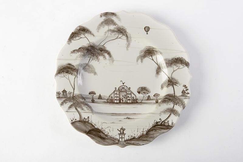 Juliska’s “Country Estate” Dessert Plate in Flint. This scalloped plate inspires an afternoon of swinging on the front porch, enjoying peach cobbler in the sweet South. GDC Home, $39 (9-inch plate)