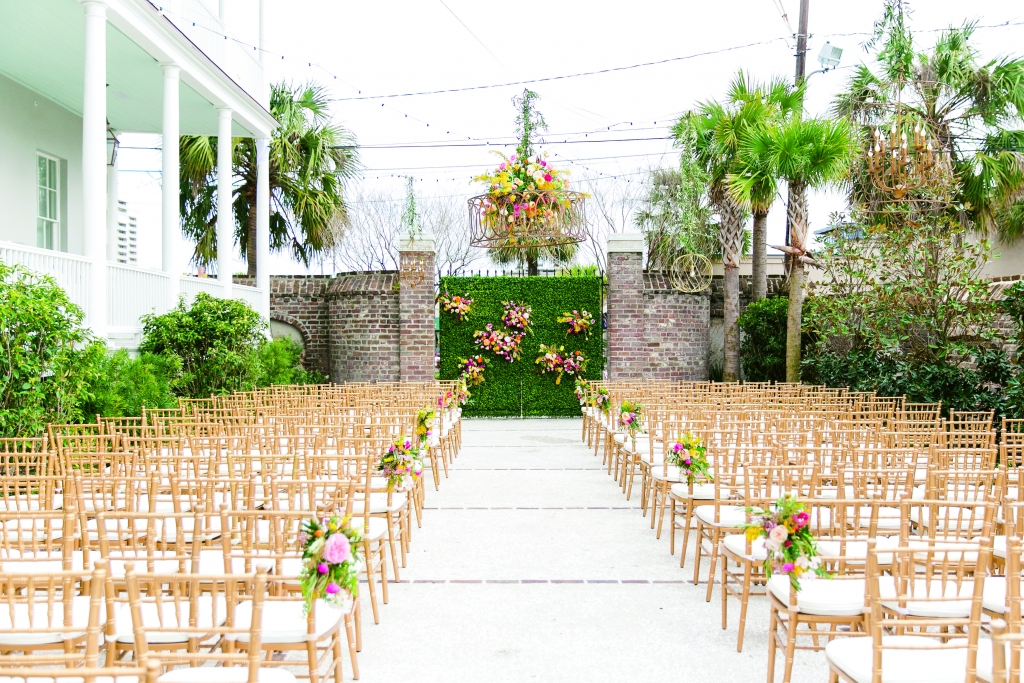 Wedding design by ELM Events. Florals by Branch Design Studio. Lighting and chairs from EventHaus. Photograph by Dana Cubbage Weddings at the Gadsden House.