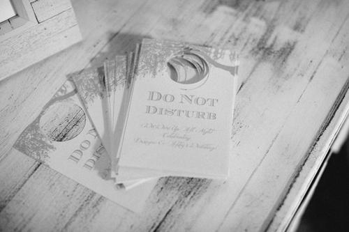 DO NOT DISTURB: Dodeline design crafted door hangers for guests to take back to their hotels.
