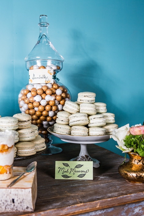 MINTY FRESH: Macaroons are among the easiest of treats to color, so keep them in mind when you want to create a spread that reflects a particular color scheme.