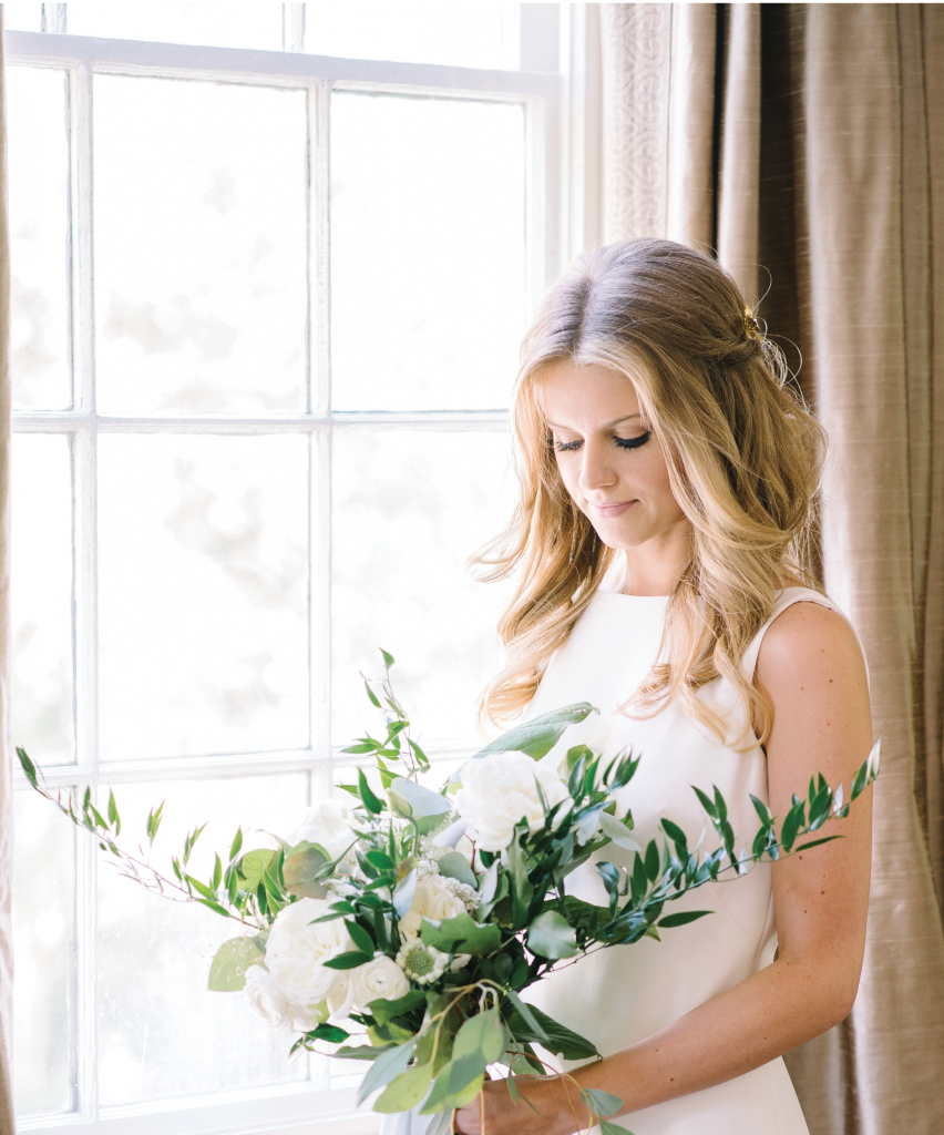 Bride Jess&#039; bridal look (and Big Day) shared a palette and style that works any time of year. (Photo by Aaron &amp; Jillian Photography)