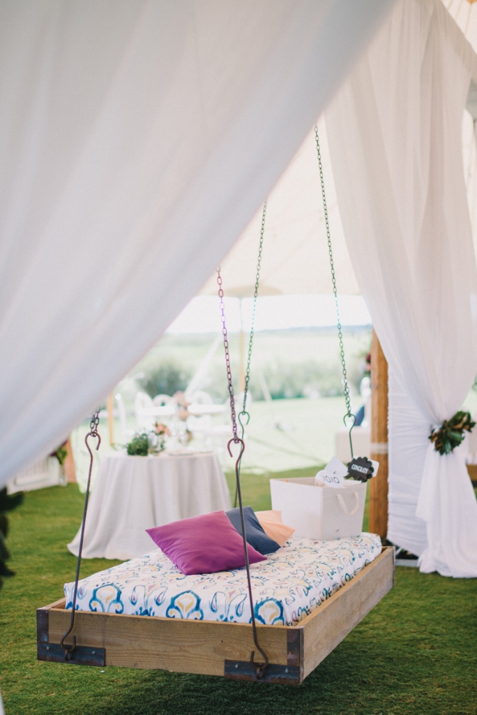 Bed swing from Ooh! Events. Photograph by Sean Money &amp; Elizabeth Fay.