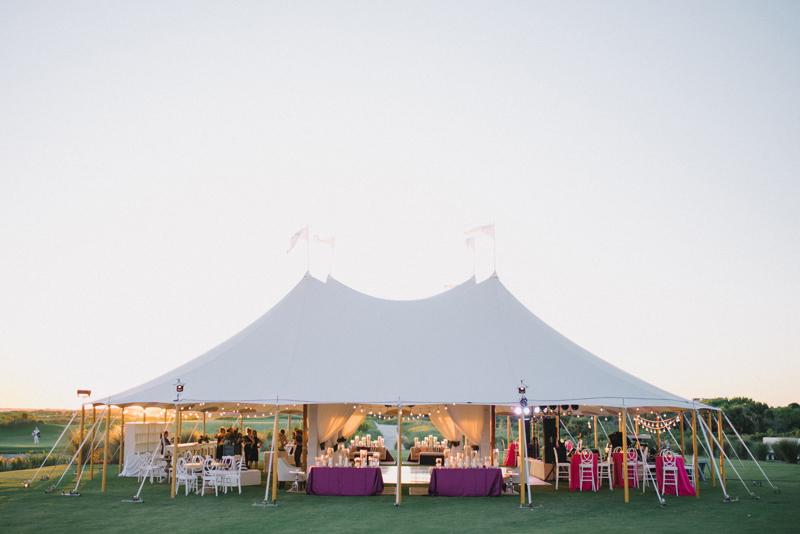 Tent by Sperry Tents Southeast. Tent structure by Technical Event Company. Photograph by Sean Money &amp; Elizabeth Fay at the Ocean Course at Kiawah Island.