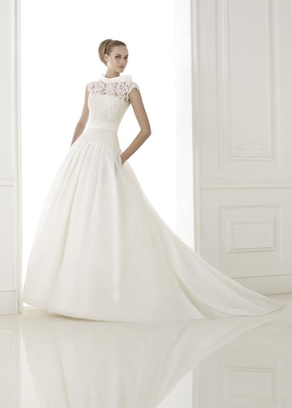 Pronovias&#039; &quot;Kaethe.&quot; Available in Charleston through Gown Boutique of Charleston.