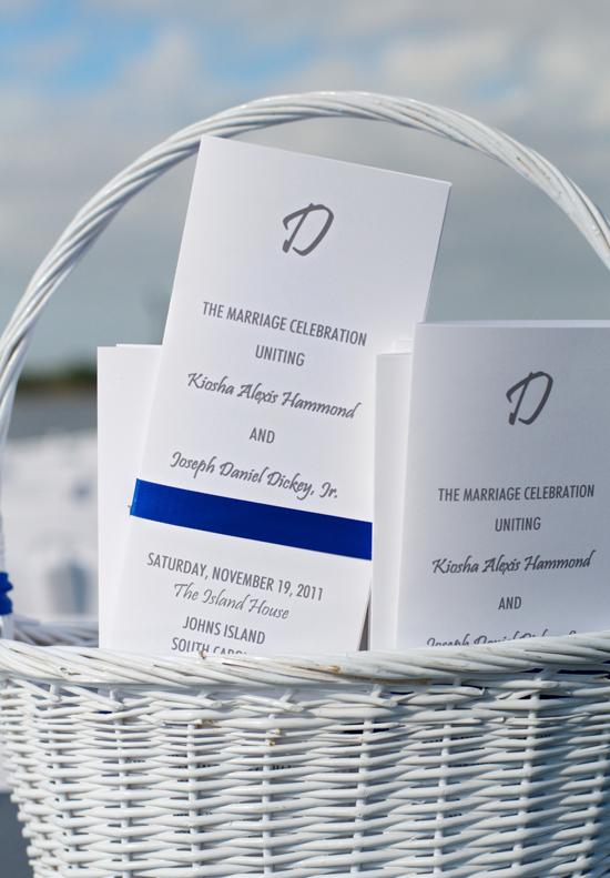 HELLO THERE: Guests were greeted with ceremony programs printed by Studio R.