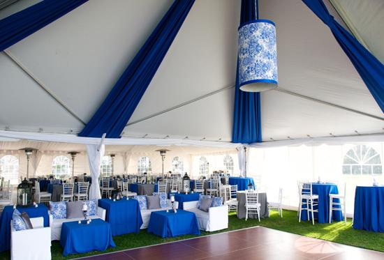 MAKE ROOM: Too create a spacious lounge area and dance floor, Engaging Events attached an open gable tent from Atlantic Rentals to the reception tent already provided by the Island House.