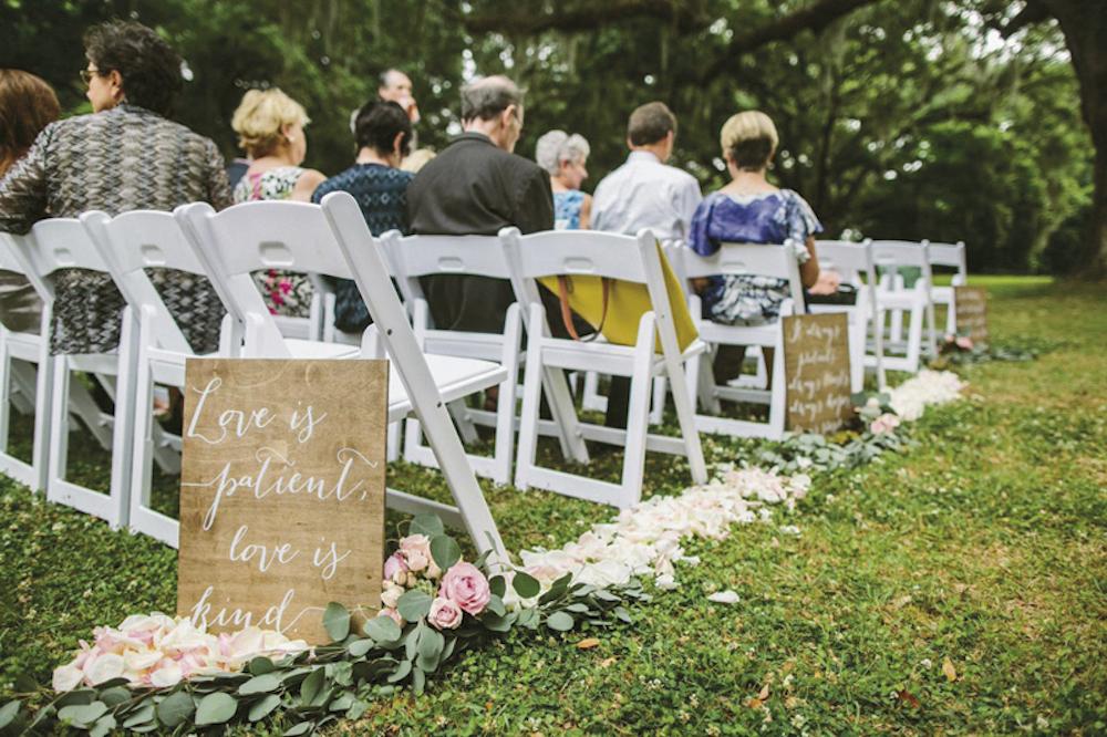 Wedding design and signage by Paper and Pine Co. Wedding coordination by Café Catering. Florals by Branch Design Studio. Photograph by Juliet Elizabeth at the Legare Waring House.